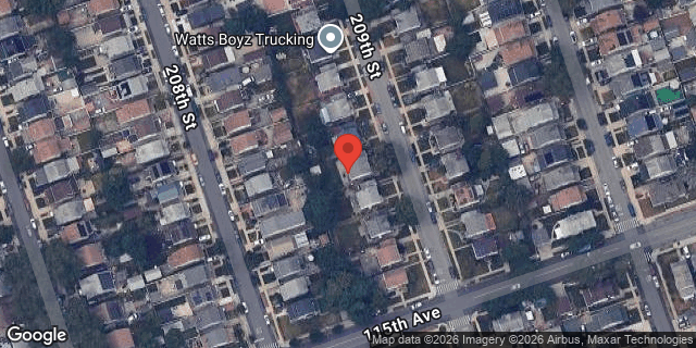 Aerial map of 114-52 209 STREET, Queens