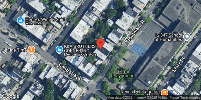 Aerial map of 163 TROUTMAN STREET, Brooklyn