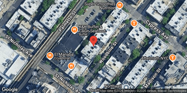 Aerial map of 1667 WOODBINE STREET, Queens