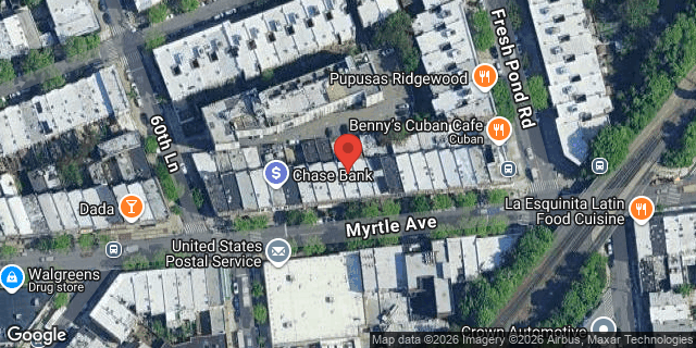 Aerial map of 60-77 MYRTLE AVENUE, Queens