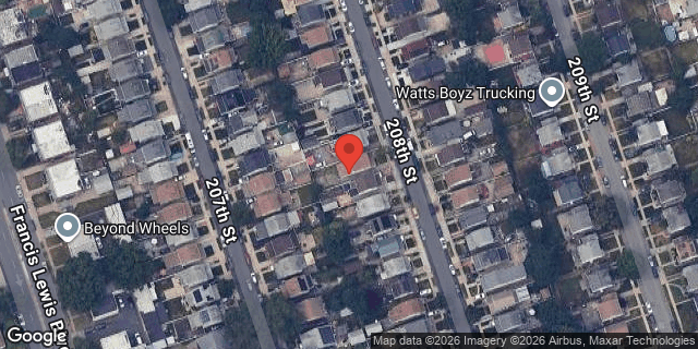 Aerial map of 114-34 208 STREET, Queens