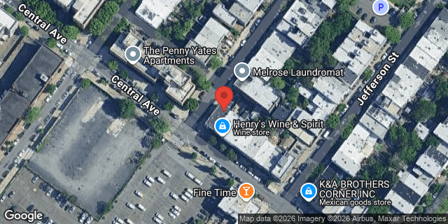 Aerial map of 67 CENTRAL AVENUE, Brooklyn