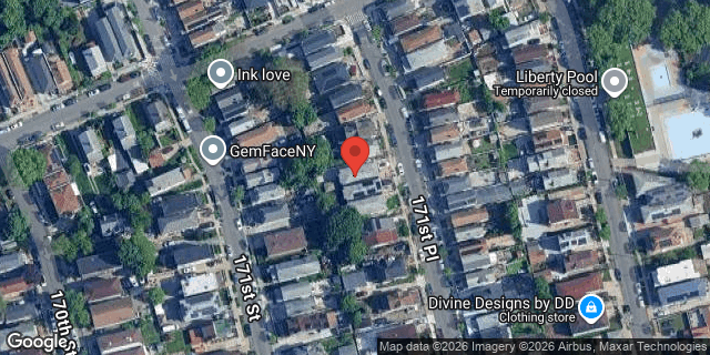 Aerial map of 105-22 171 PLACE, Queens