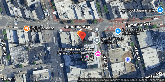 Aerial map of 147-14 JAMAICA AVENUE, Queens