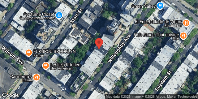 Aerial map of 1121 WILLOUGHBY AVENUE, Brooklyn
