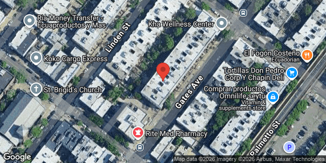 Aerial map of 1677 GATES AVENUE, Queens