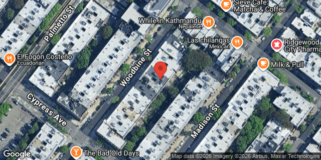Aerial map of 1718 WOODBINE STREET, Queens