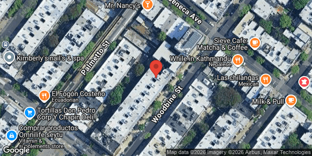 Aerial map of 1719 WOODBINE STREET, Queens