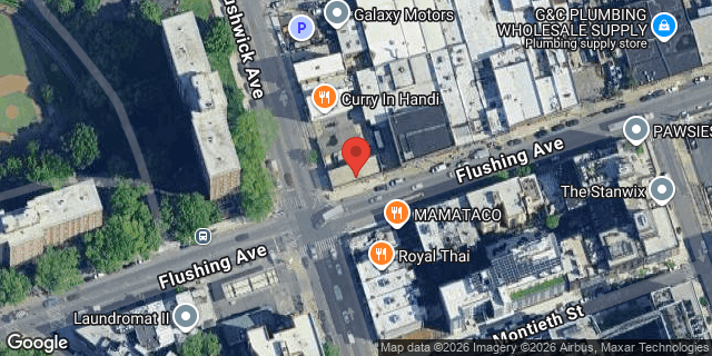Aerial map of 453 BUSHWICK AVENUE, Brooklyn