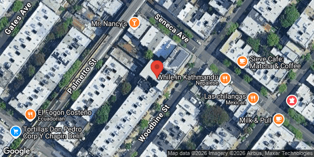 Aerial map of 1725 WOODBINE STREET, Queens