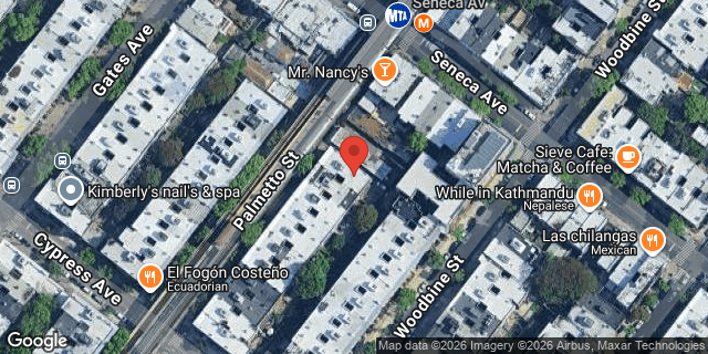 Aerial map of 1722 PALMETTO STREET, Queens