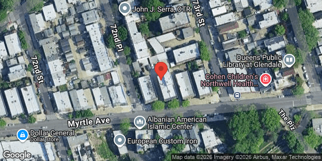 Aerial map of 72-33 MYRTLE AVENUE, Queens