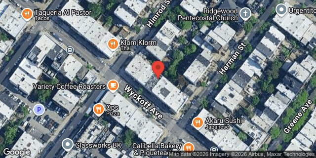 Aerial map of 189 WYCKOFF AVENUE, Brooklyn