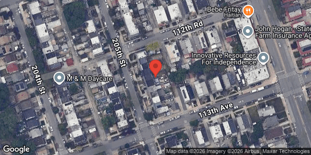 Aerial map of 112-37 205 STREET, Queens