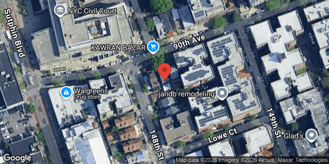 Aerial map of 148-04 90 AVENUE, Queens