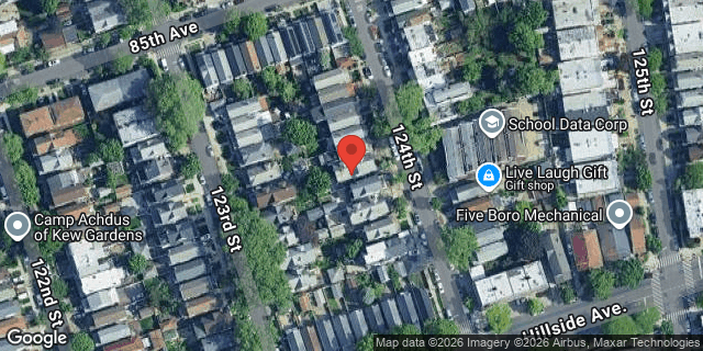 Aerial map of 85-22 124 STREET, Queens