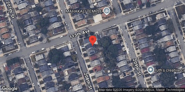 Aerial map of 113-05 208 STREET, Queens
