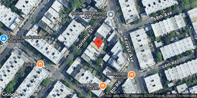Aerial map of 1918 CORNELIA STREET, Queens