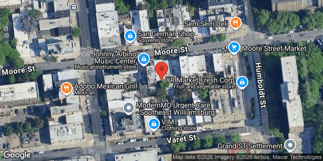 Aerial map of 92 MOORE STREET, Brooklyn