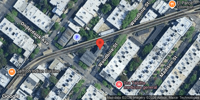 Aerial map of 1861 WOODBINE STREET, Queens