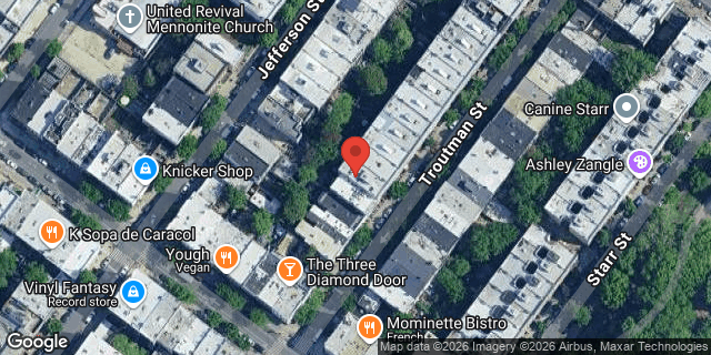 Aerial map of 287 TROUTMAN STREET, Brooklyn