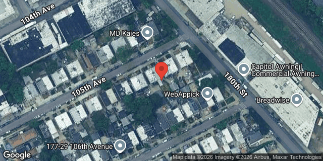Aerial map of 177-50 105 AVENUE, Queens