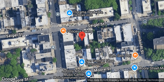 Aerial map of 106 SEIGEL STREET, Brooklyn