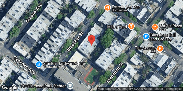 Aerial map of 1732 BLEECKER STREET, Queens