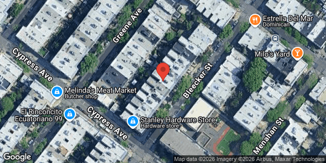 Aerial map of 1723 BLEECKER STREET, Queens