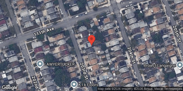 Aerial map of 111-09 203 STREET, Queens