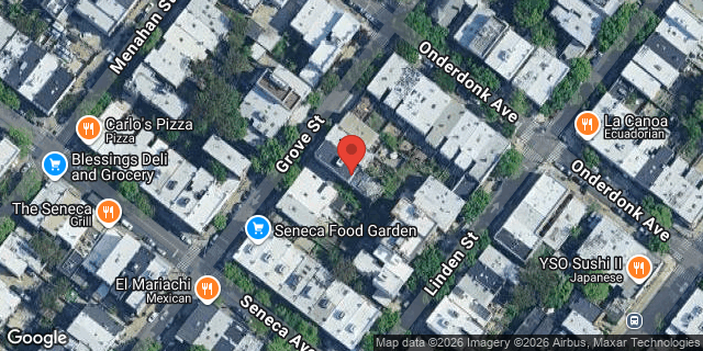 Aerial map of 1820 GROVE STREET, Queens