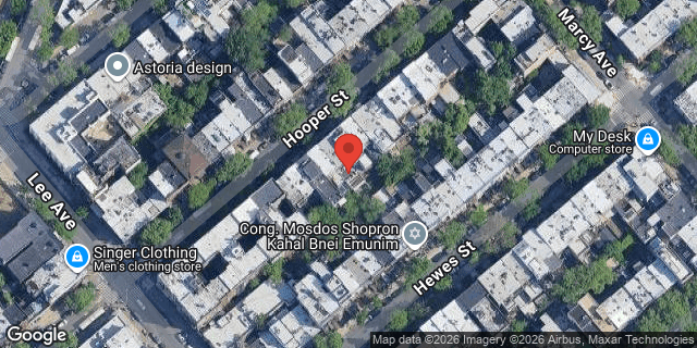 Aerial map of 198 HOOPER STREET, Brooklyn