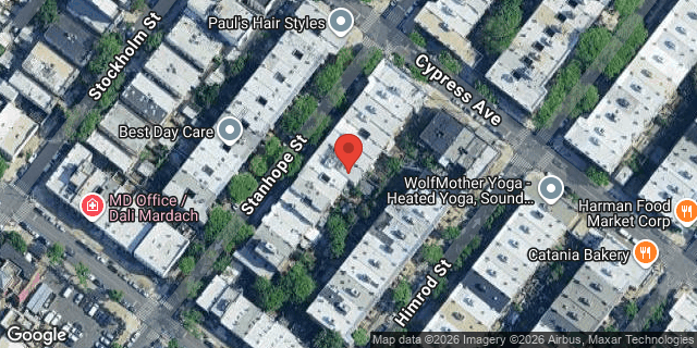 Aerial map of 406 STANHOPE STREET, Brooklyn