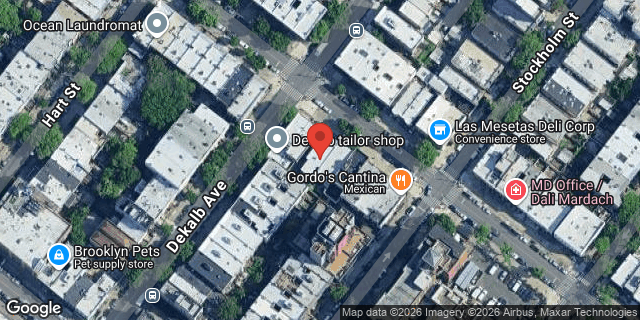 Aerial map of 124 ST NICHOLAS AVENUE, Brooklyn
