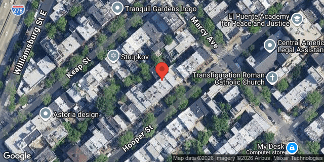 Aerial map of 207 HOOPER STREET, Brooklyn