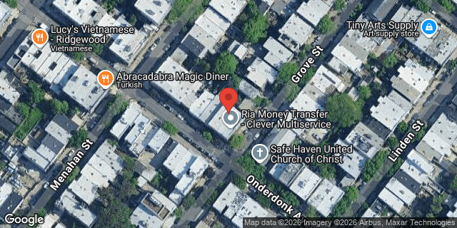 Aerial map of 587 ONDERDONK AVENUE, Queens