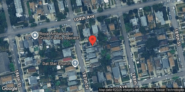 Aerial map of 104-11 187 STREET, Queens