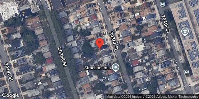 Aerial map of 109-86 203 STREET, Queens