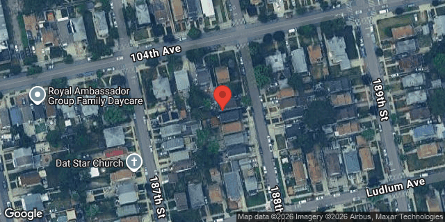 Aerial map of 104-12 188 STREET, Queens