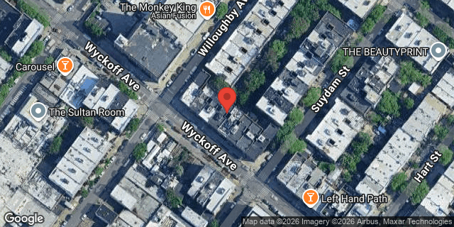 Aerial map of 67 WYCKOFF AVENUE, Brooklyn