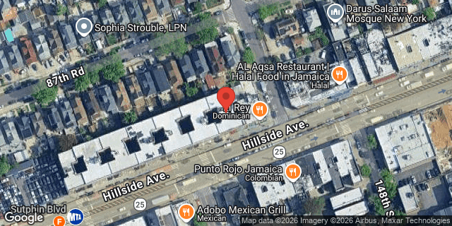Aerial map of 147-07 HILLSIDE AVENUE, Queens