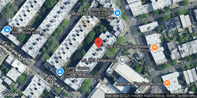 Aerial map of 2021 WOODBINE STREET, Queens