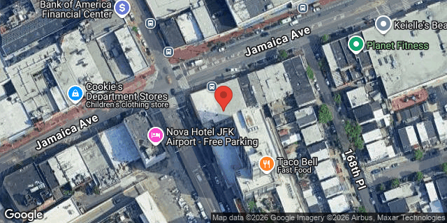 Aerial map of 168-04 JAMAICA AVENUE, Queens