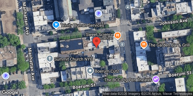 Aerial map of 150 JOHNSON AVENUE, Brooklyn