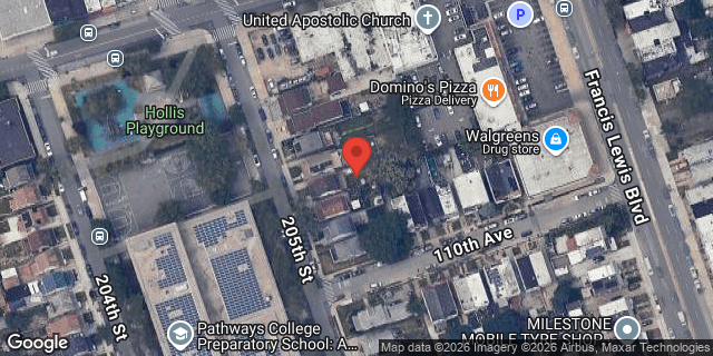 Aerial map of 109-75 205 STREET, Queens