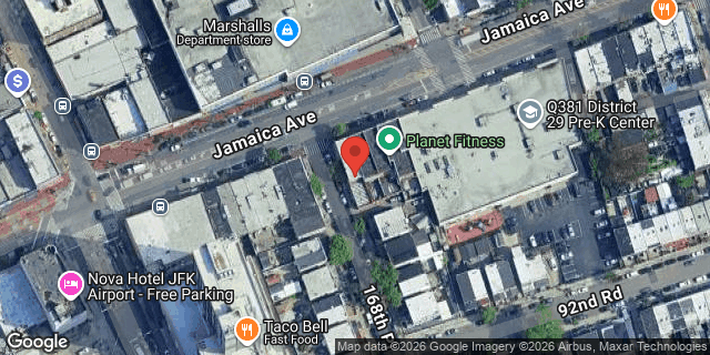 Aerial map of 168-34 JAMAICA AVENUE, Queens