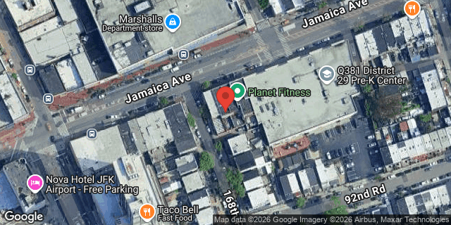 Aerial map of 168-36 JAMAICA AVENUE, Queens