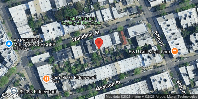Aerial map of 59-34 WOODBINE STREET, Queens