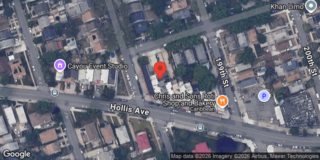 Aerial map of 198-05 HOLLIS AVENUE, Queens