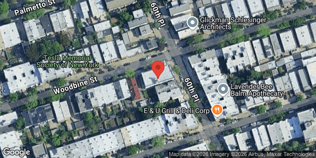 Aerial map of 59-54 WOODBINE STREET, Queens